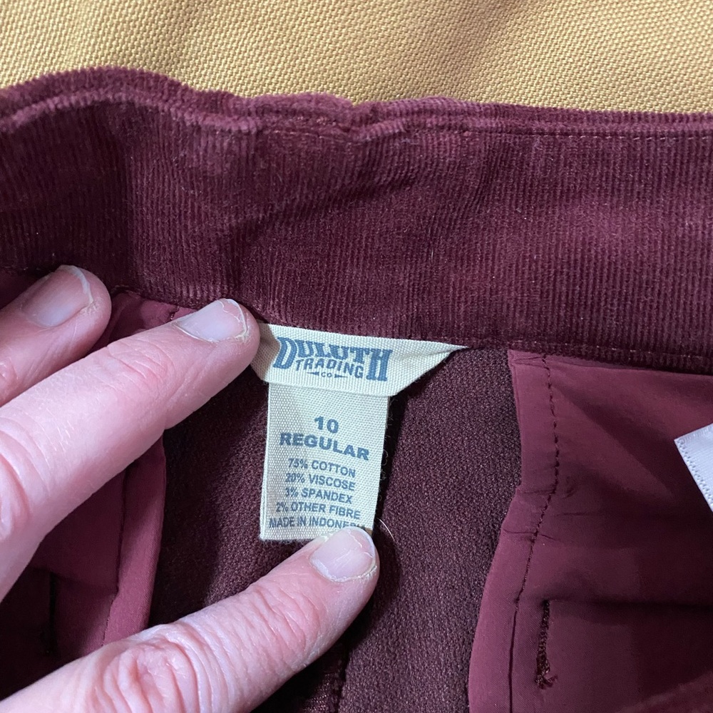 Duluth Trading Co Womens Corduroy High Rise Skinny Ankle Pants SZ 10 Regular - Picture 5 of 8